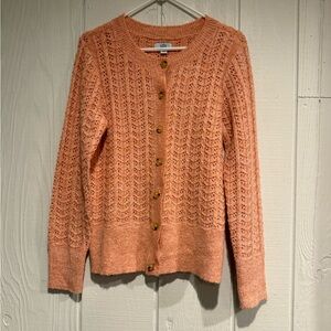 Croft & Barrow Peach Cable Knit Cardigan